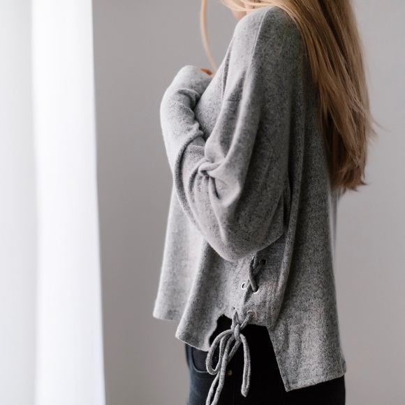 Softest Lace Up LS ☃️ - Picture 2 of 5